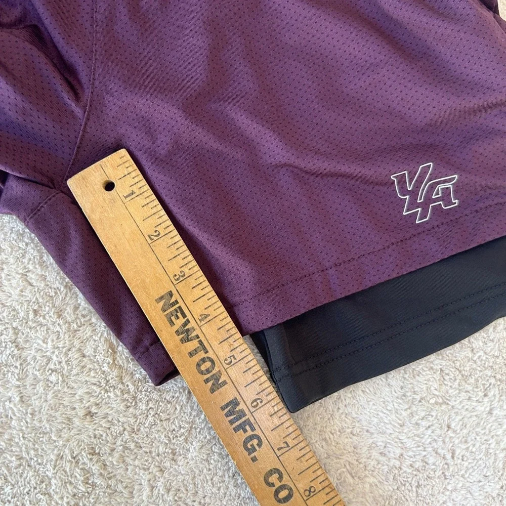 YoungLA 2-in-1 Mesh Gym Shorts Burgundy Purple Men Medium 104 Compression Liner